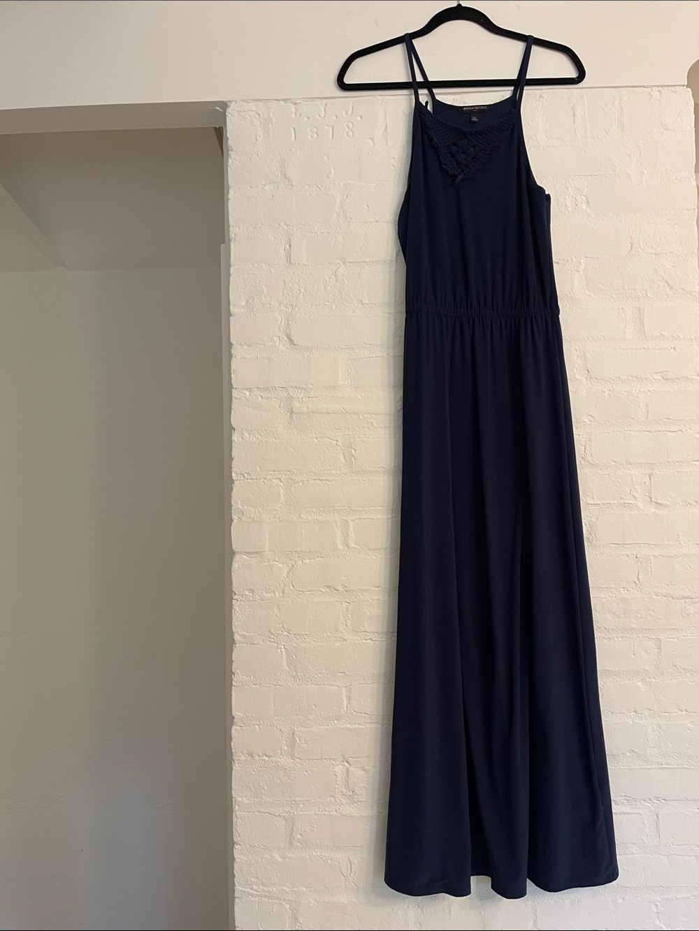Banana Republic Navy Crochet-Neck Maxi Dress XS